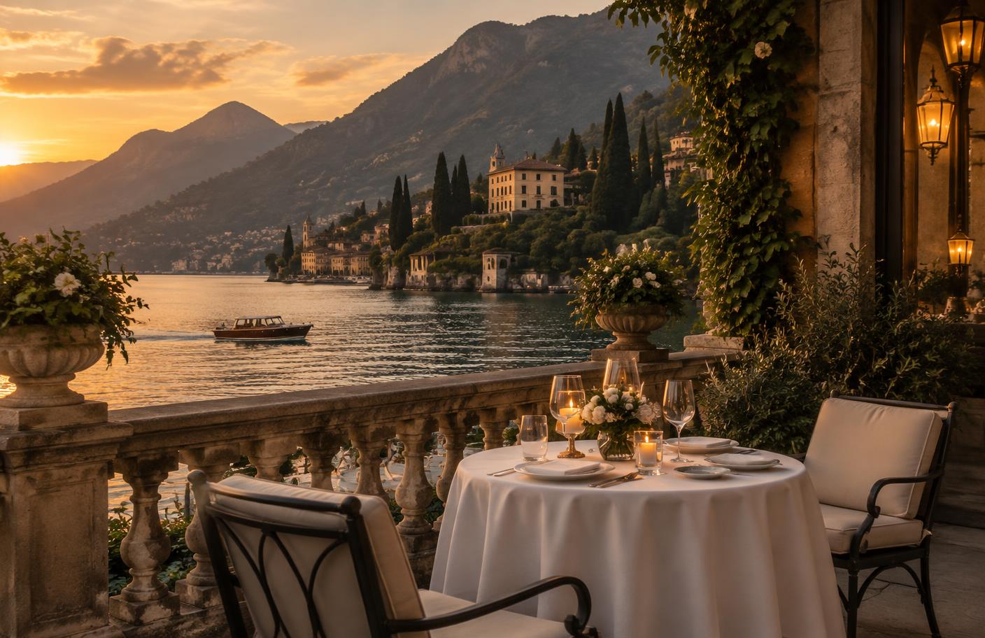 A quiet terrace overlooking the water